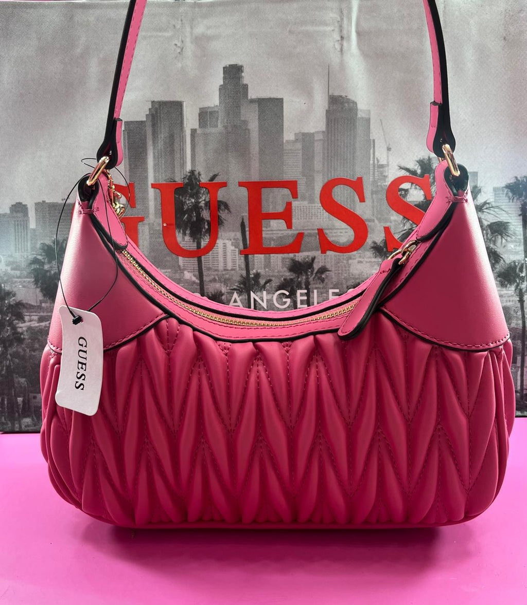 Bolsa de hombro rosa GUESS