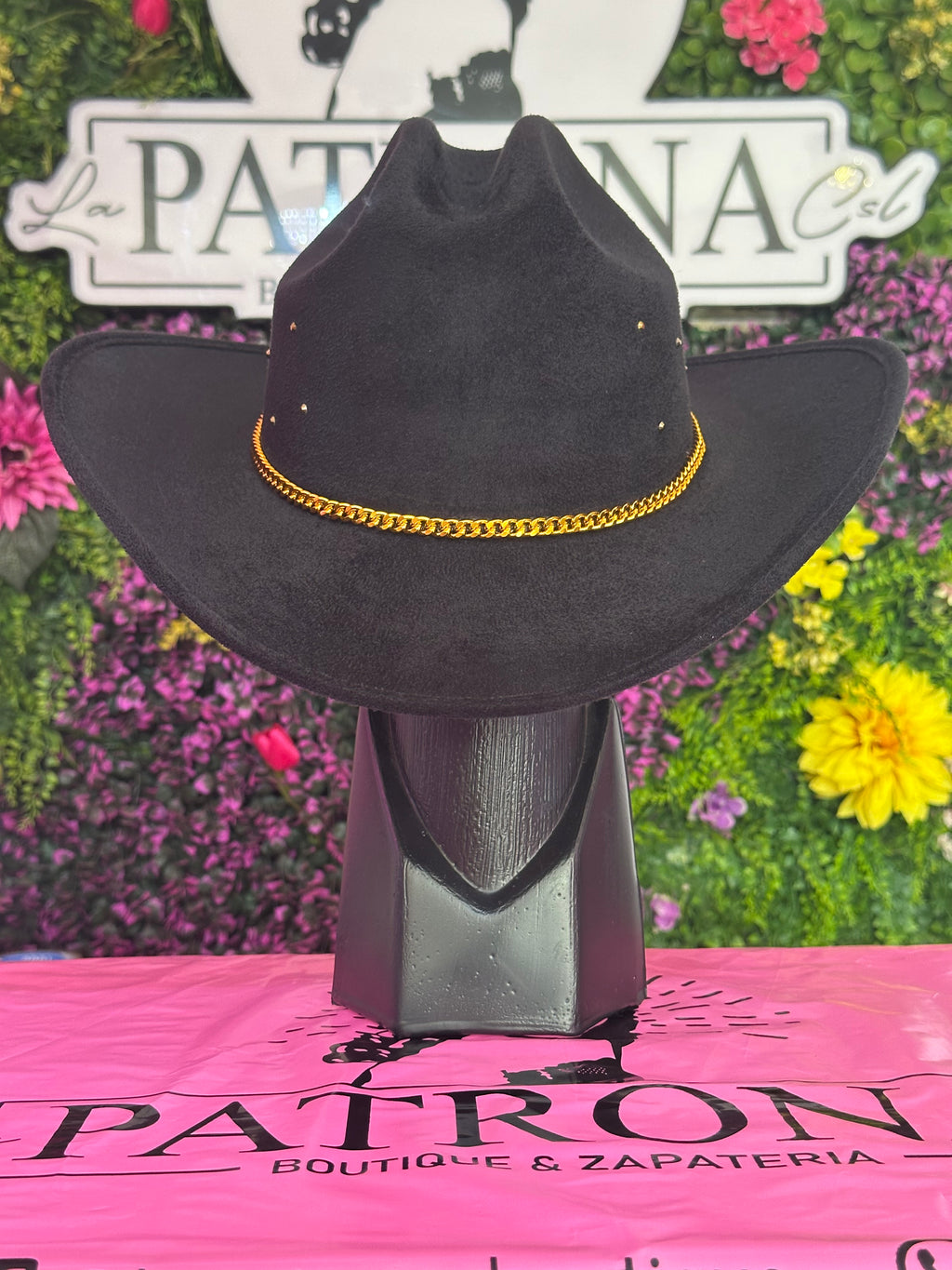 Sombrero negro gamuza