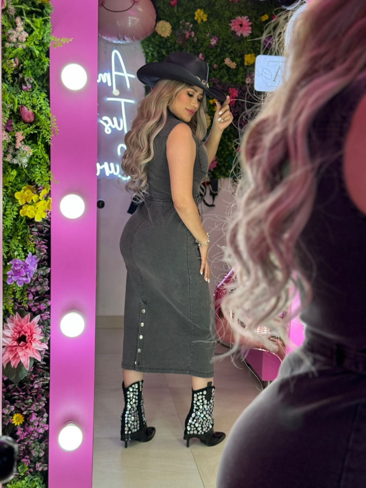 Vestido gris mezclilla