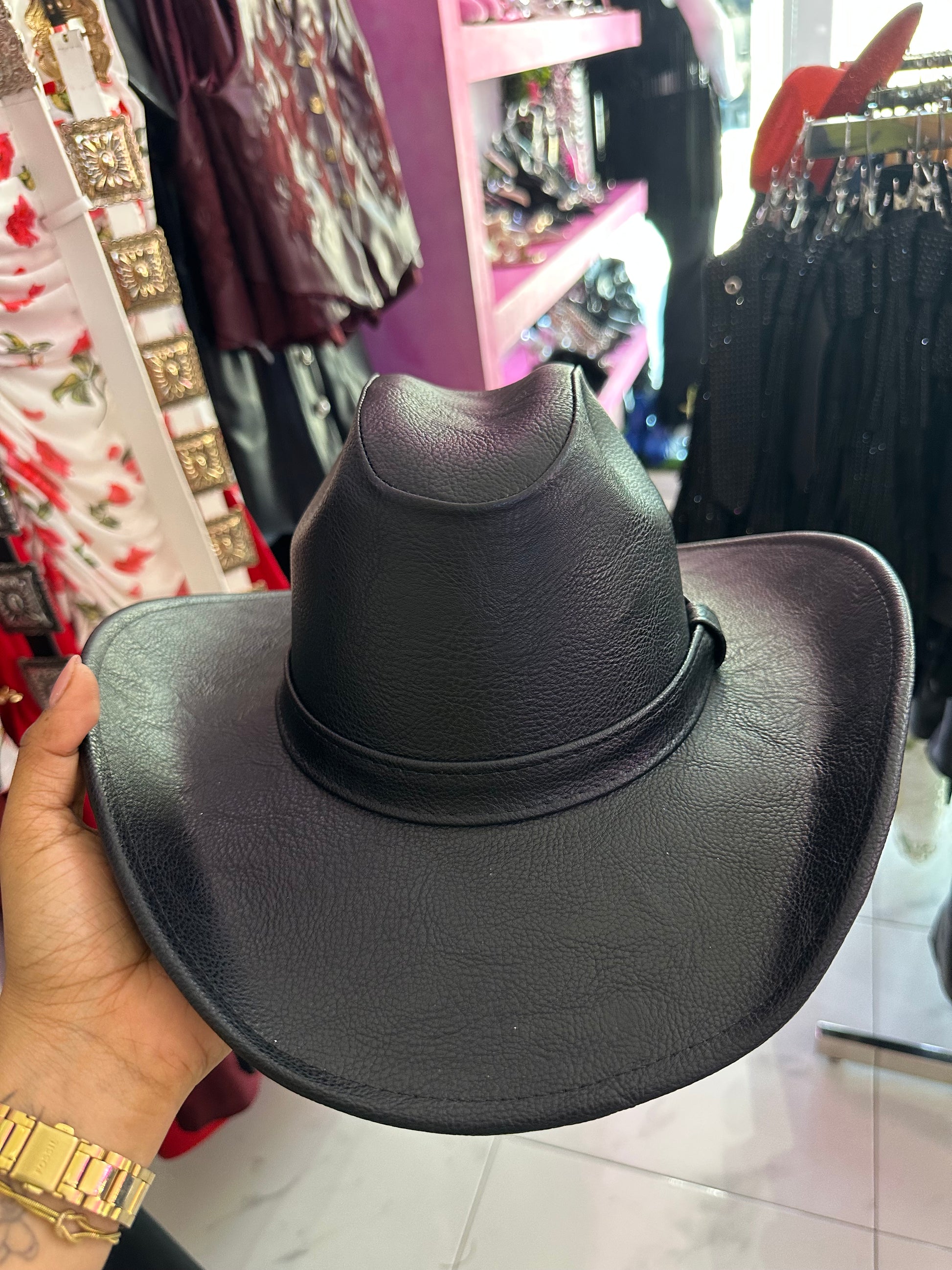 Sombrero vinipiel negro