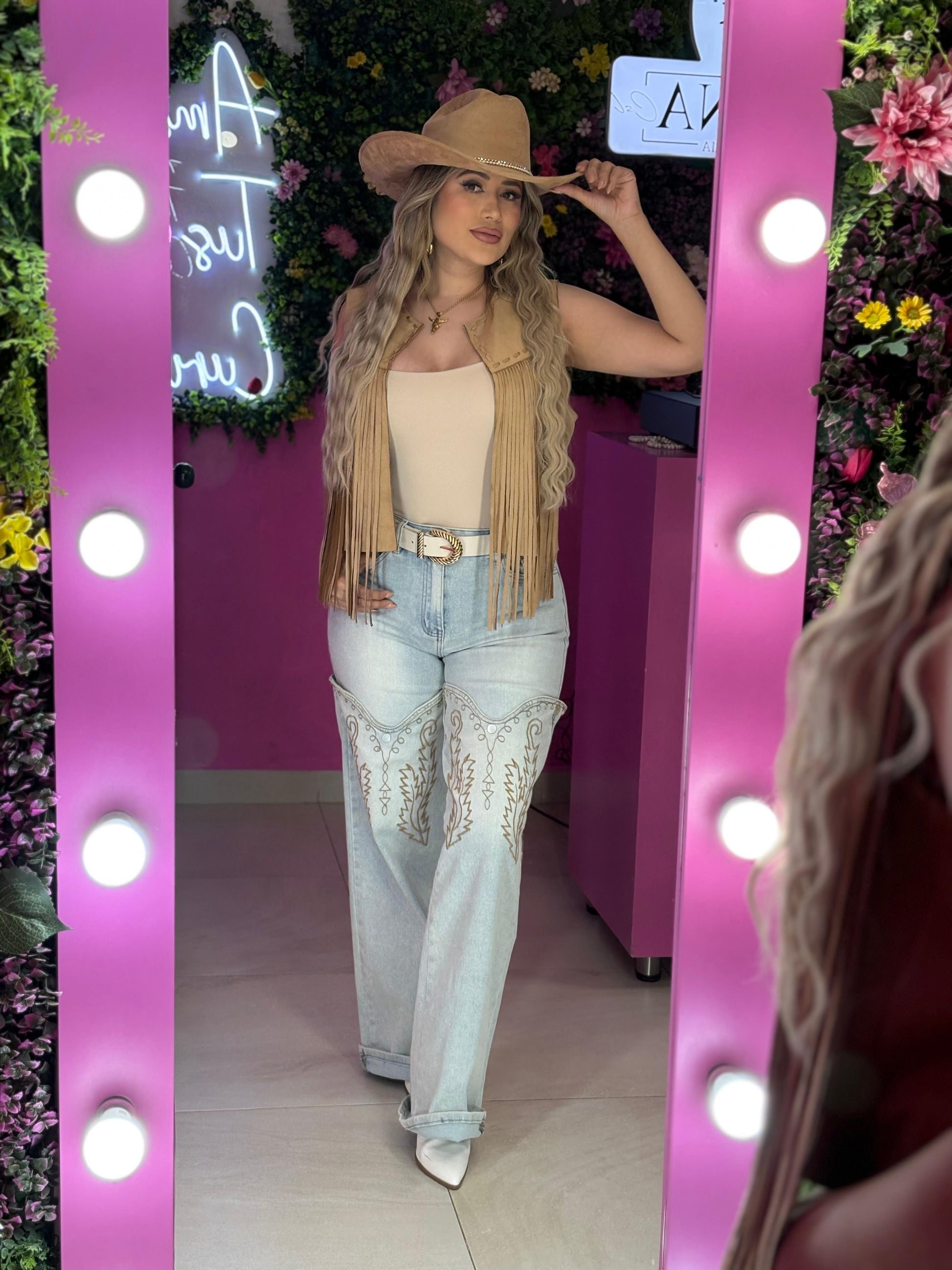 Panty blusa licra beige