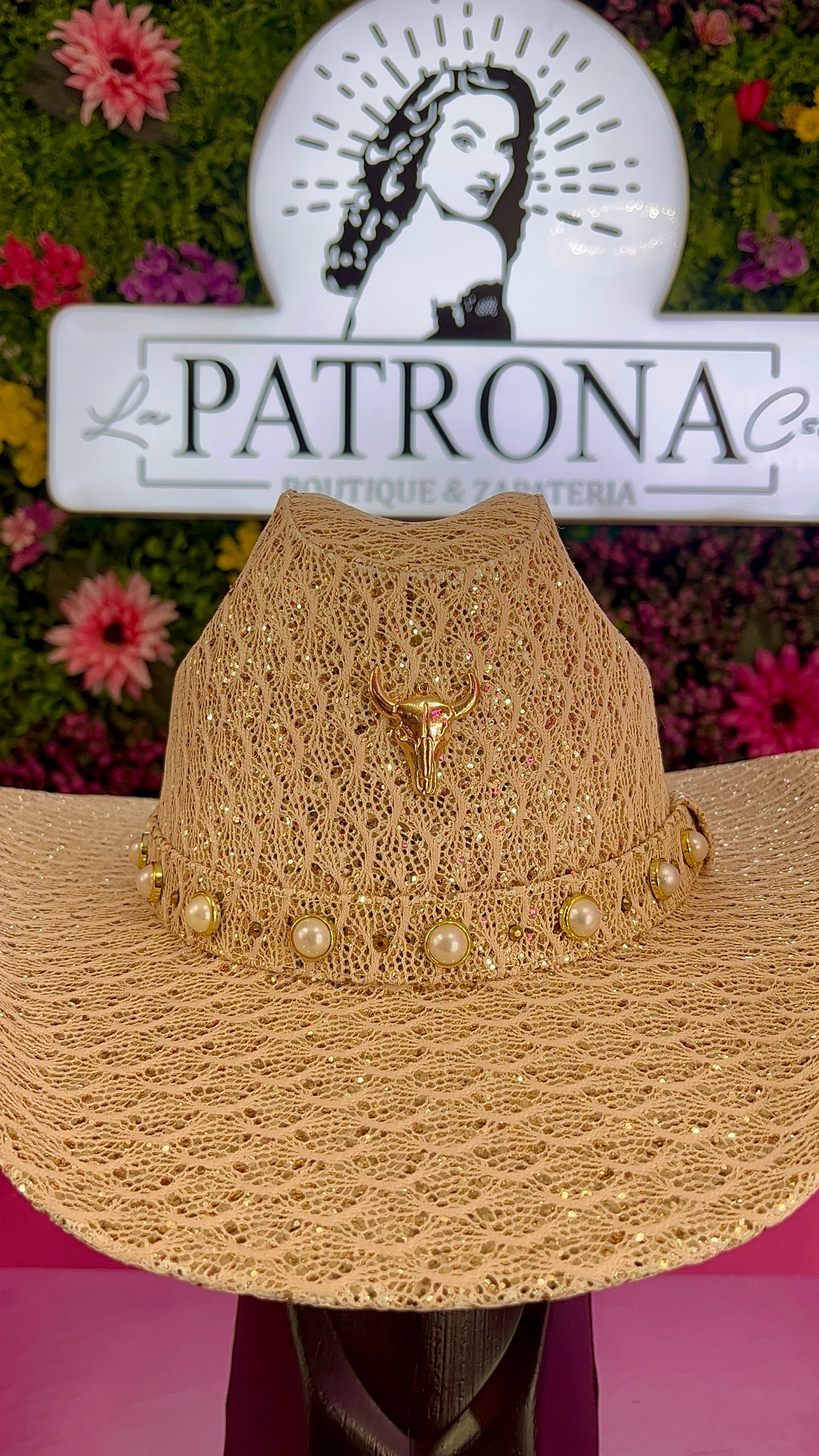 Sombrero dorado glitter