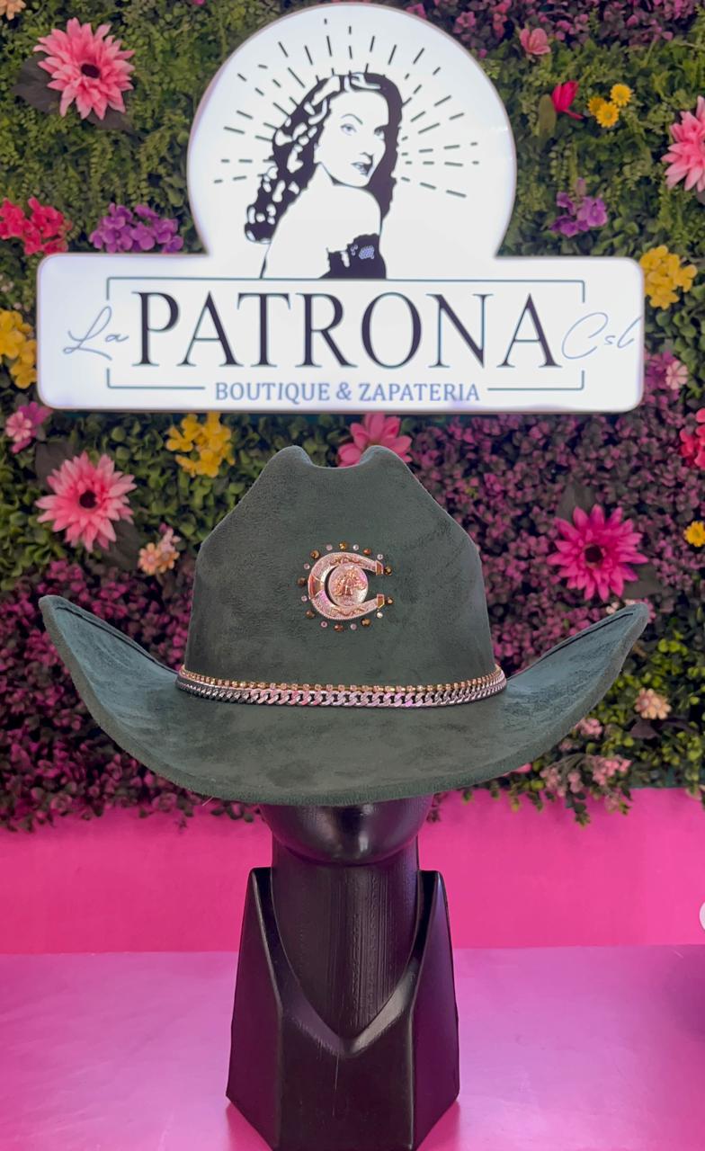 Sombrero verde con brillos