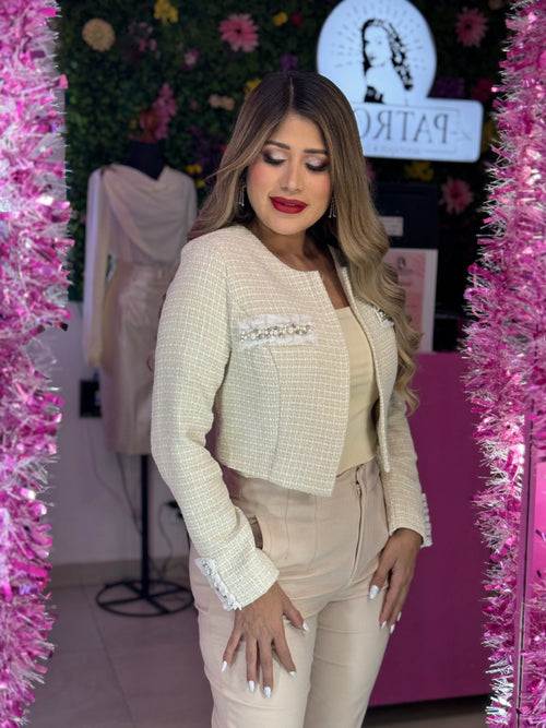 Blazer corto beige