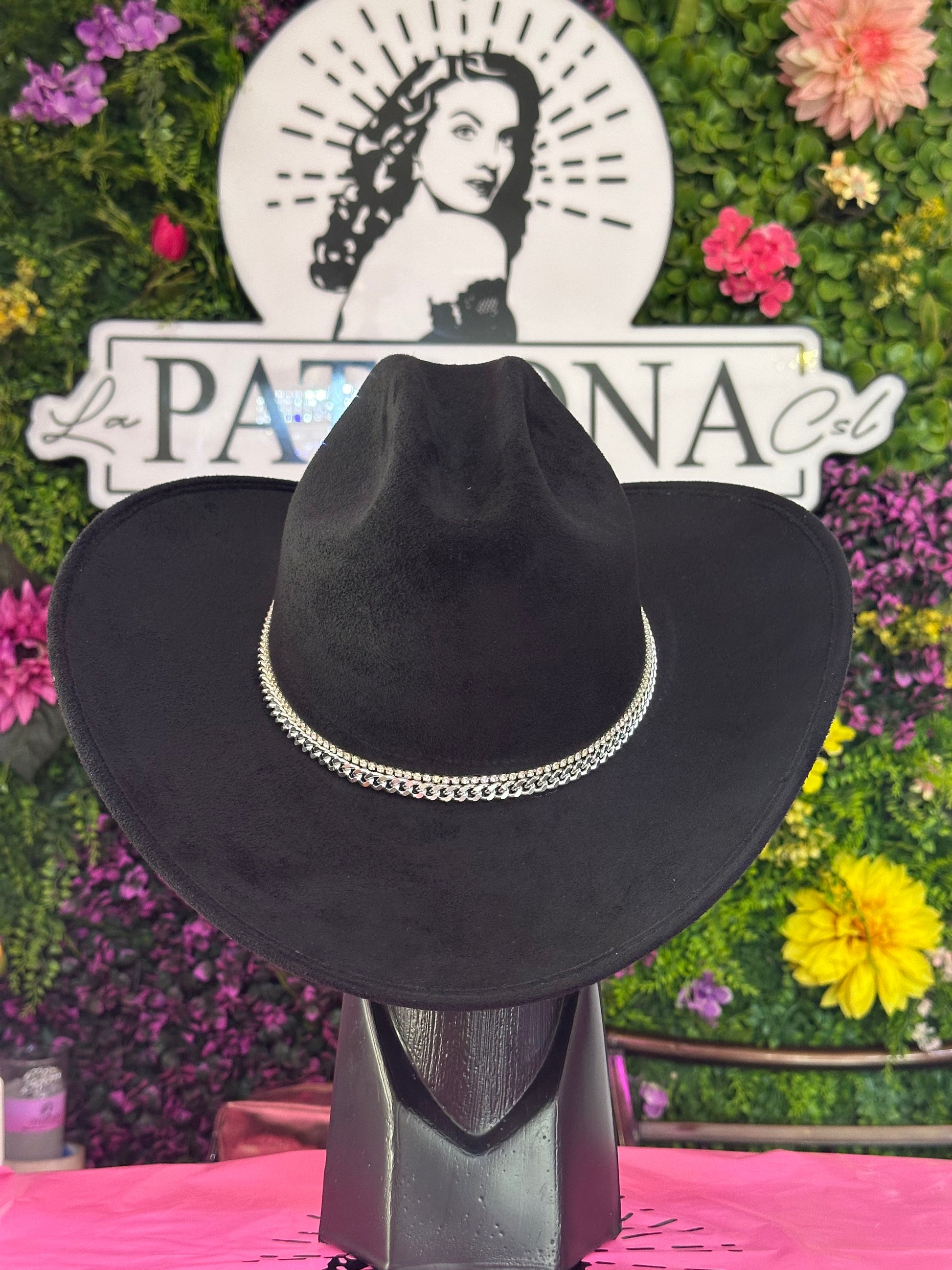 Sombrero negro gamuza