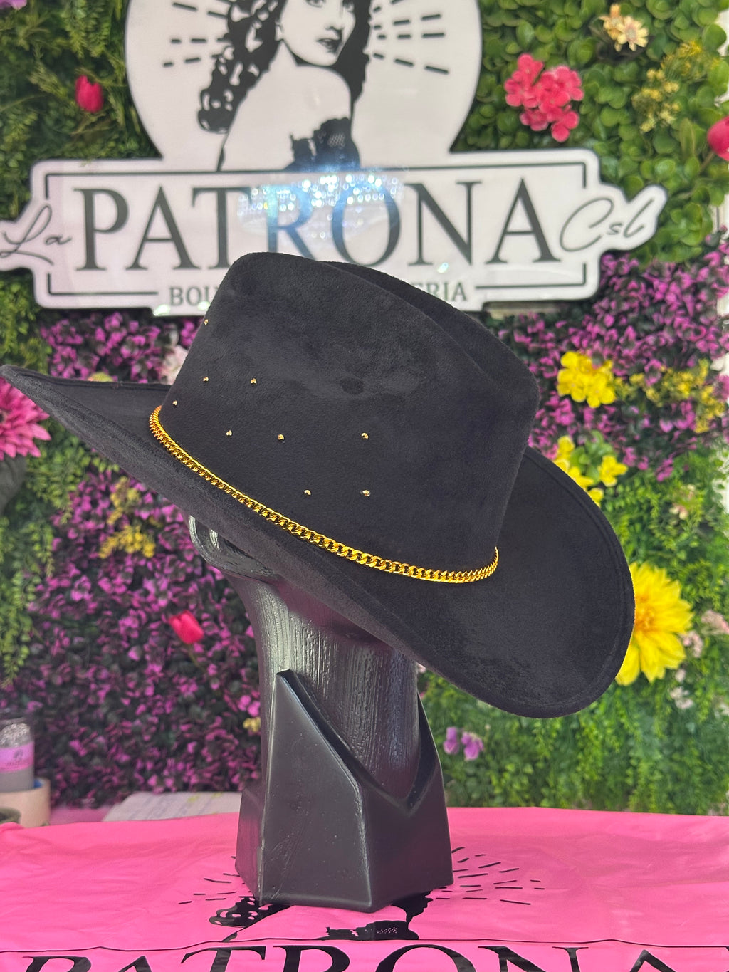 Sombrero negro gamuza