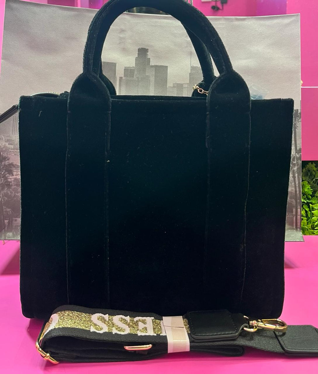 Bolsa guess negra de terciopelo
