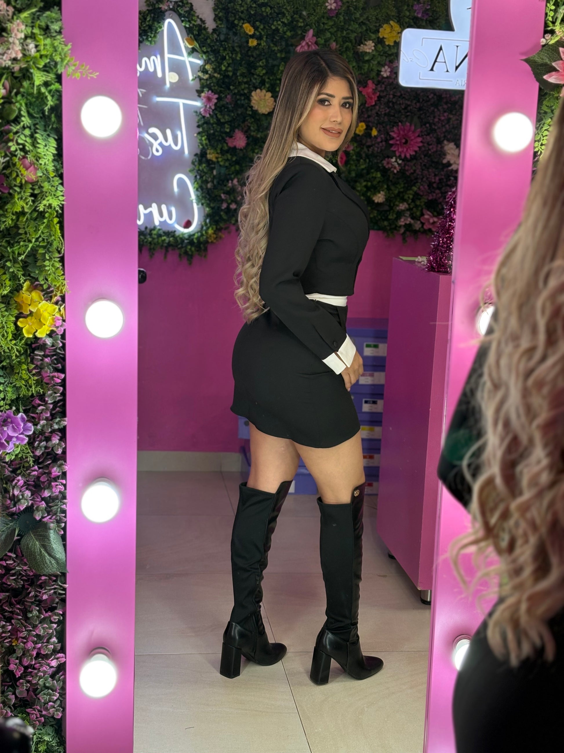 Set blanco y negro falda