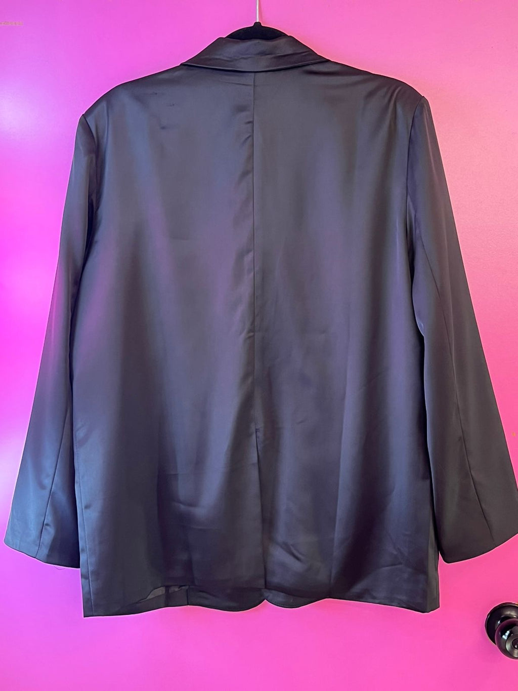 Blazer negro tipo satin