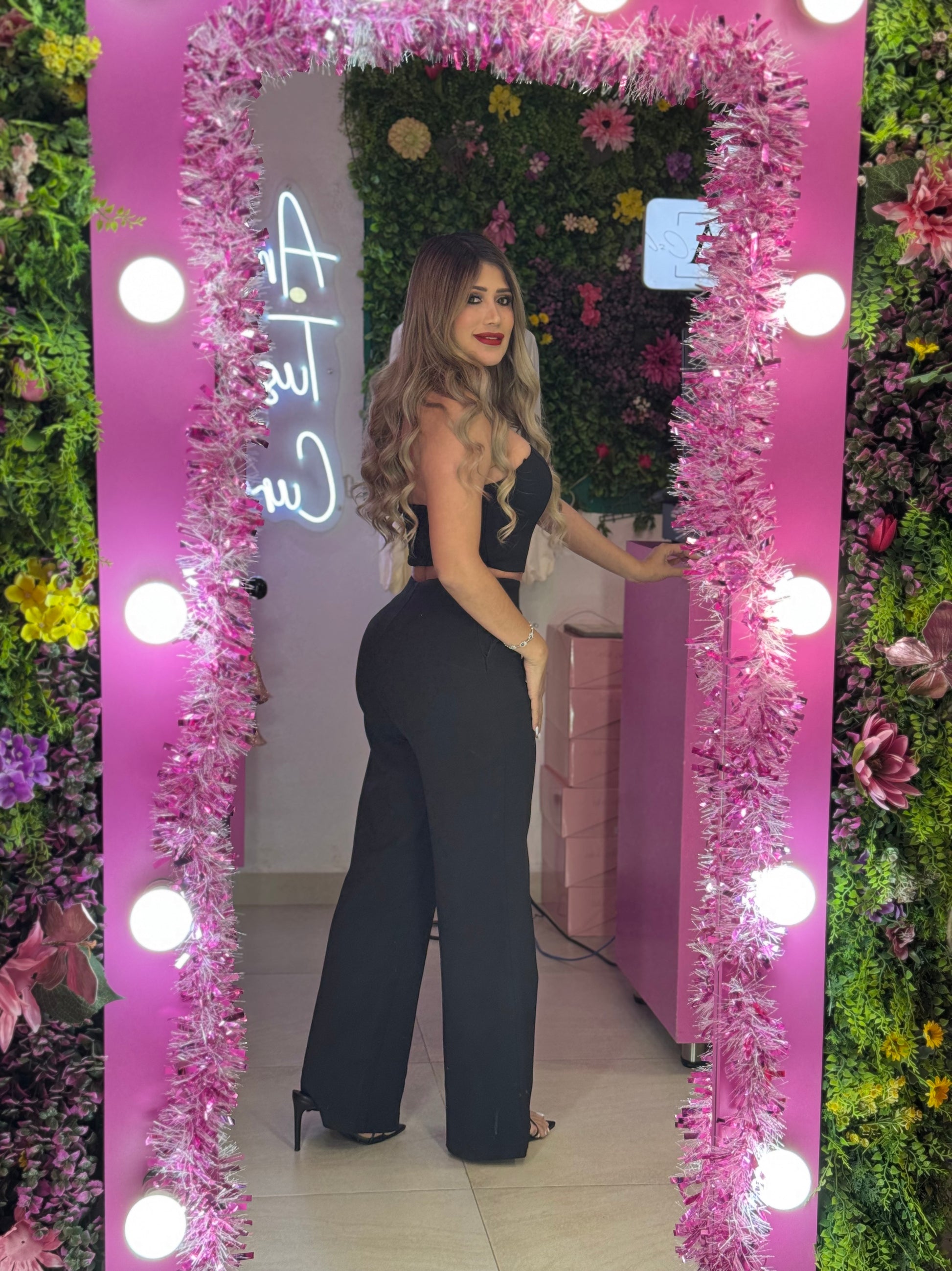 Set negro con brillos