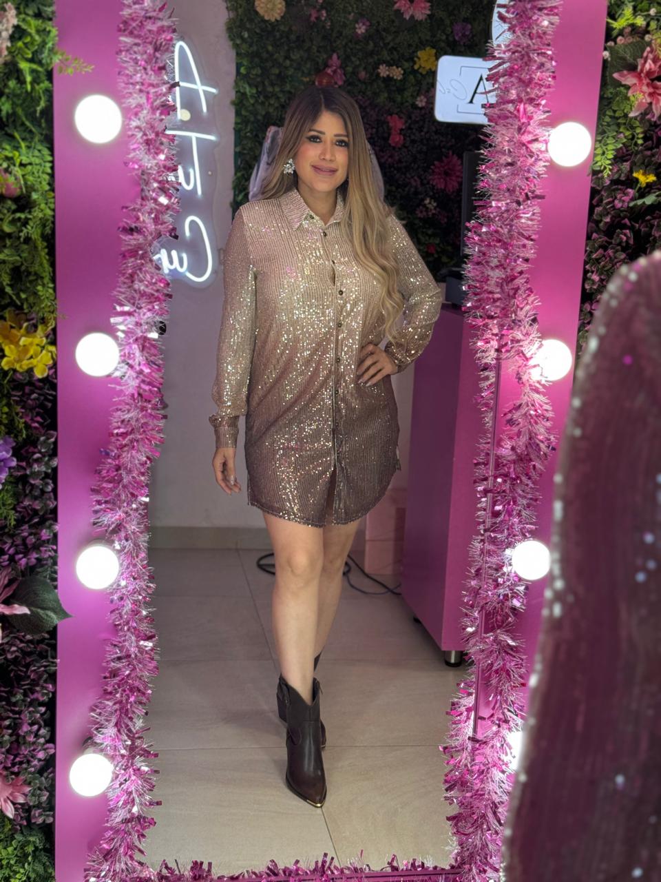 Vestido de lentejuelas dorado