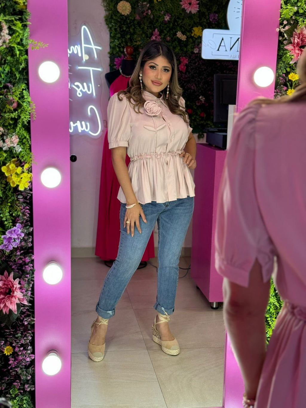 Camisa rosa palo