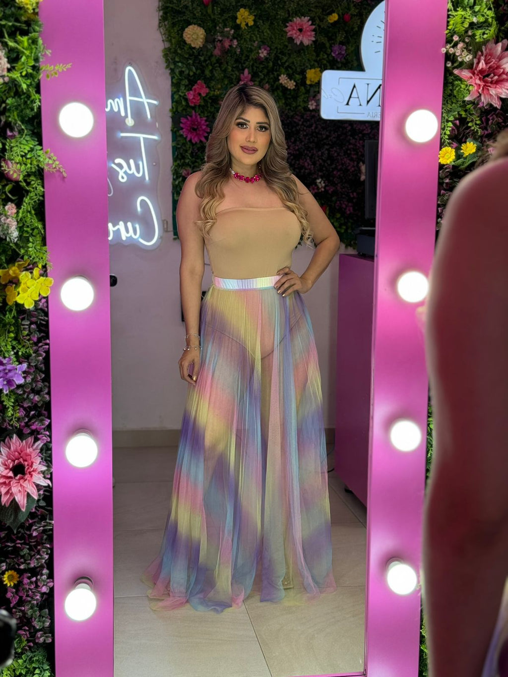 Falda multicolor