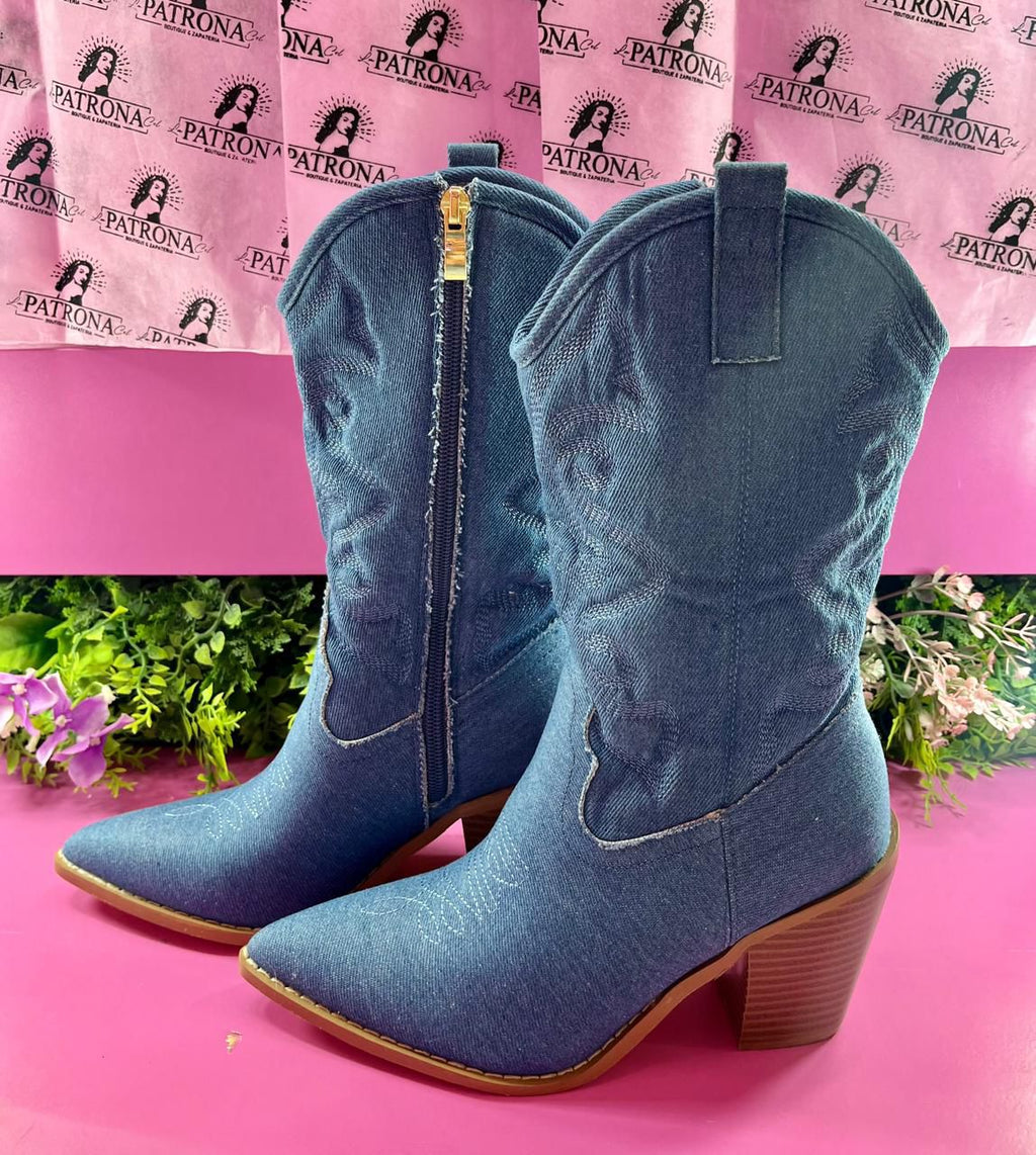 Botas vaqueras de mezclilla