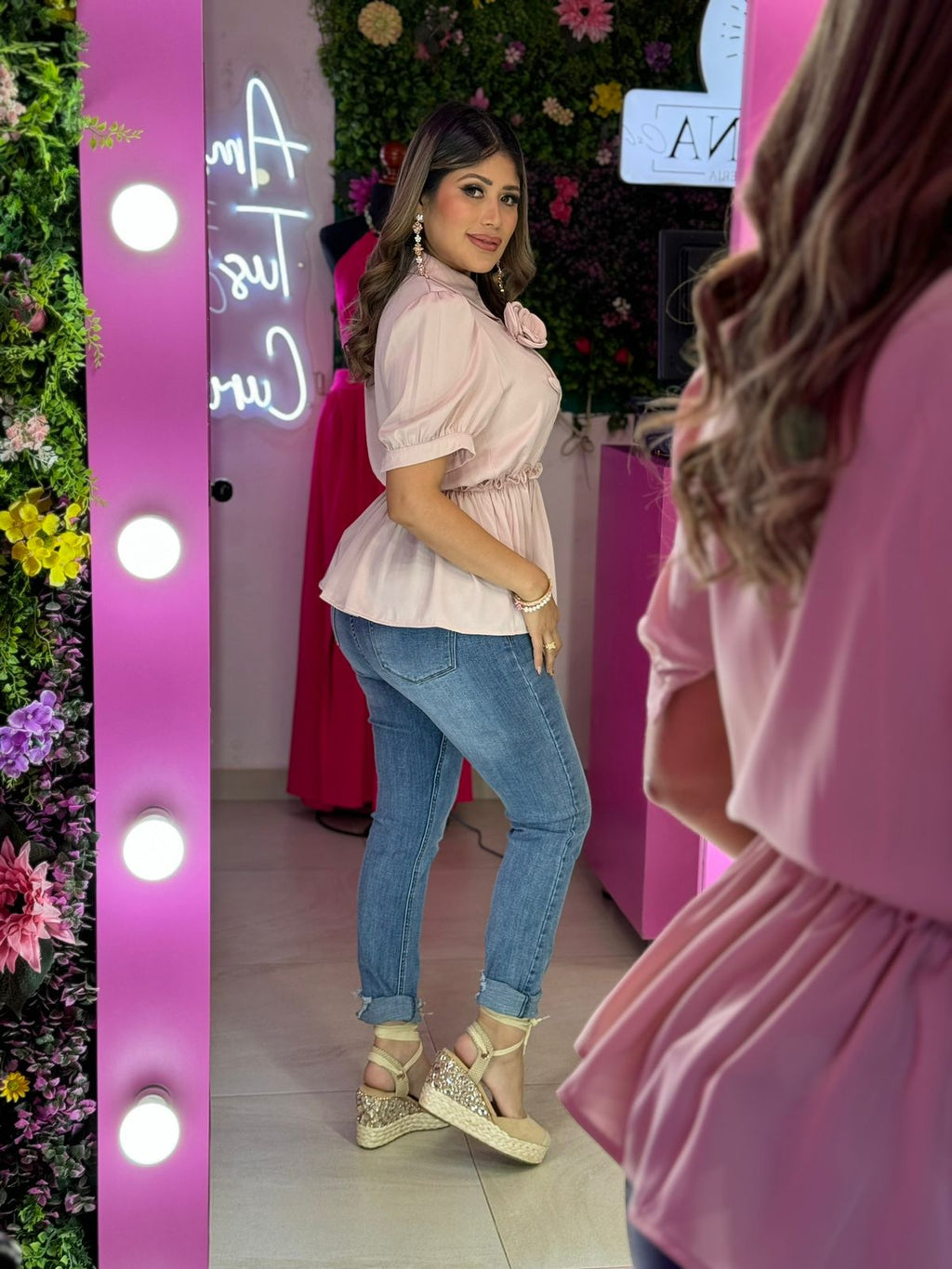 Camisa rosa palo