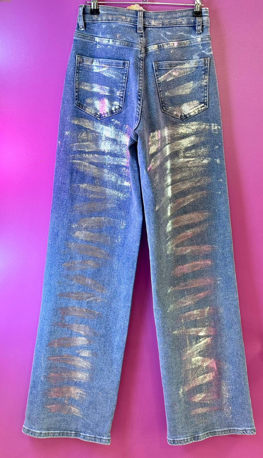 Pantalon mezclilla metalico